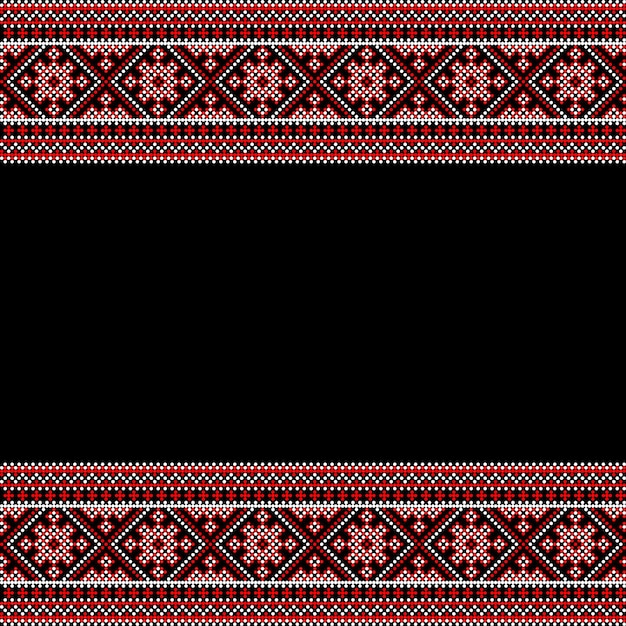 Vector illustration of Ukrainian ornament in ethnic style identity vyshyvanka embroidery