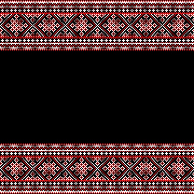 Vector illustration of Ukrainian ornament in ethnic style identity vyshyvanka embroidery