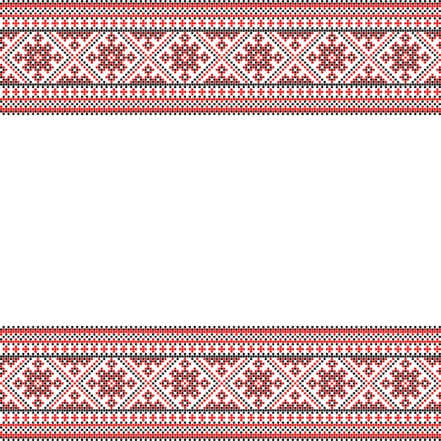 Vector vector illustration of ukrainian ornament in ethnic style identity vyshyvanka embroidery