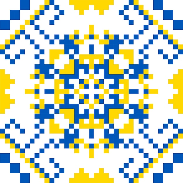 Векторная иллюстрация украинского орнамента в стилизованном стиле вышивки вышиванки