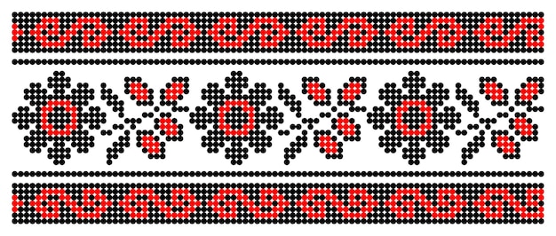 Vector illustration of Ukrainian ornament in stylized style identity vyshyvanka embroidery