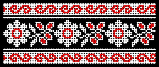 Vector illustration of Ukrainian ornament in stylized style identity vyshyvanka embroidery