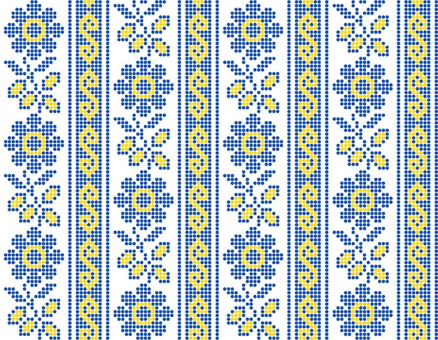 様式化されたスタイル アイデンティティ ヴィシヴァンカ刺繍のウクライナの飾りのベクトル イラスト