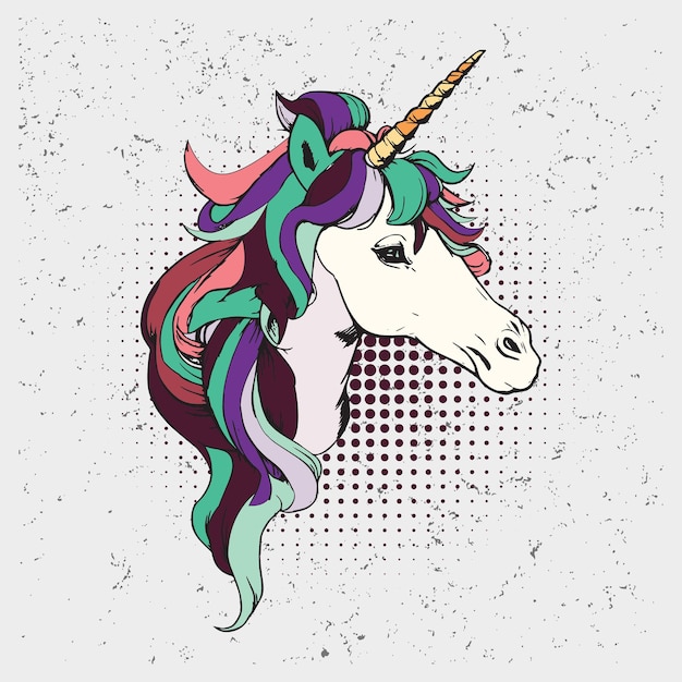 Vector illustration of a unicorn head