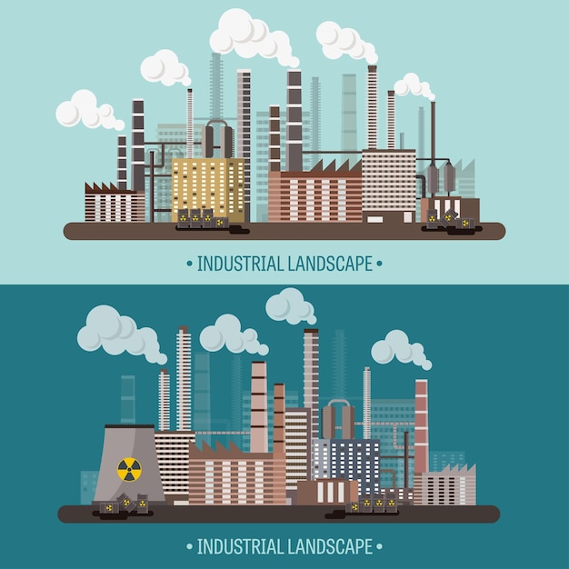 Vector vector illustration urbanisation industrial revolution pipe air pollution oil and gas fuel eps