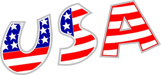 Vector vector illustration of usa sign color drawing of usa sign abbreviation for usa