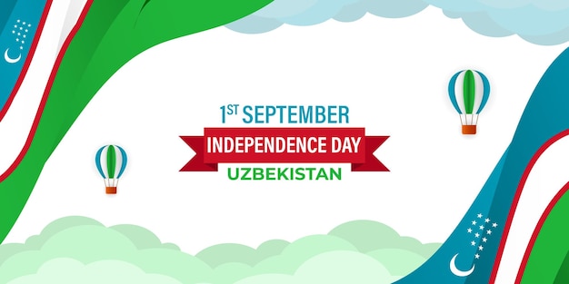 우즈베키스탄 독립 기념일 소셜 미디어 스토리 피드 템플릿의 벡터 그림