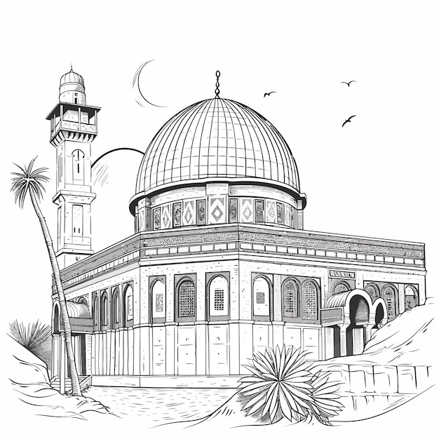 vector_illustration_van_de_Al_Aqsa_moskee