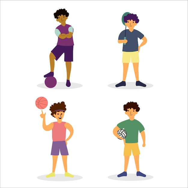 Vector illustration of various athletes