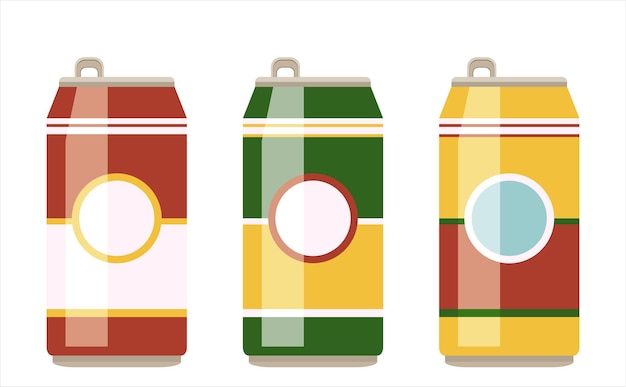 Vector vector illustration of various soda cans.