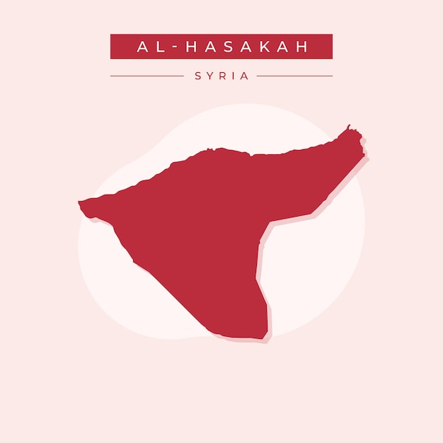 Векторная иллюстрация вектора карты Аль-Хасака в Сирии