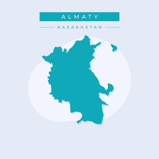 Vector vector illustration vector of almaty map kazakhstan