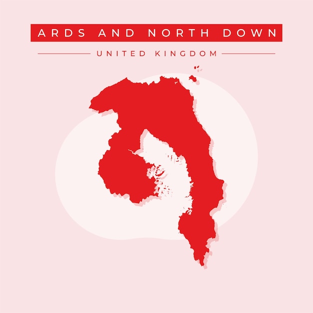 Vector illustration vector of Ards and North Down map United Kingdom