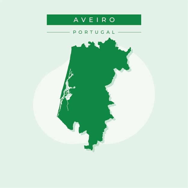 Vector vector illustration vector of aveiro map portugal