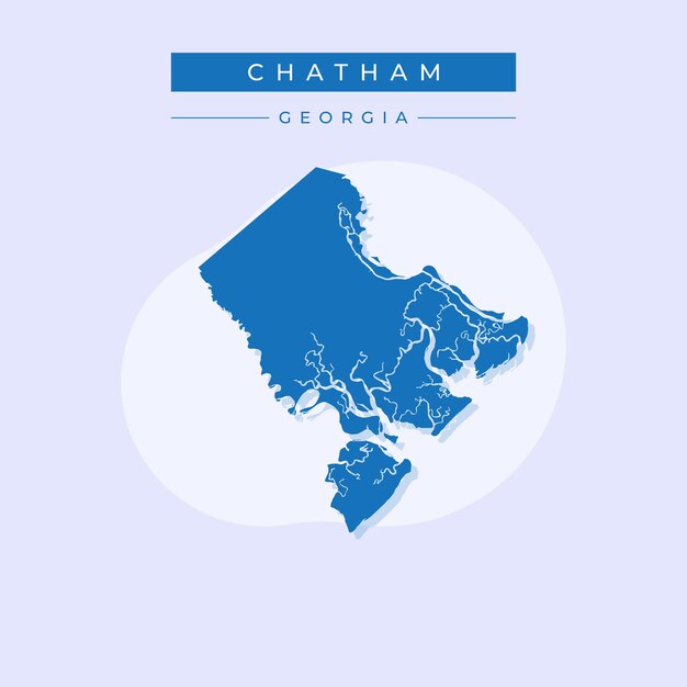 Vector illustration vector of Chatham map Georgia