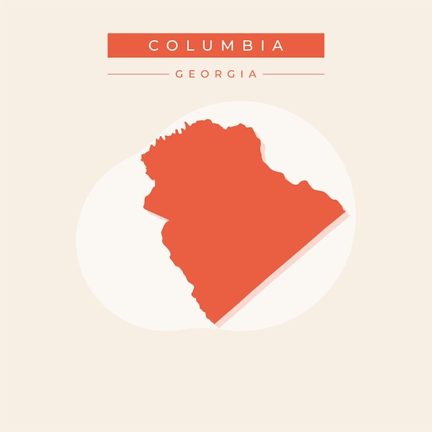 Vettore illustrazione vettore di columbia mappa georgia