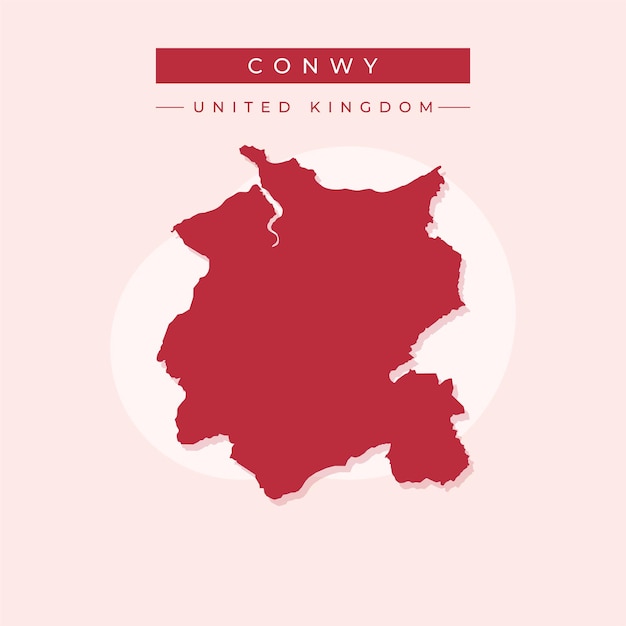 Vector illustration vector of Conwy map United Kingdom
