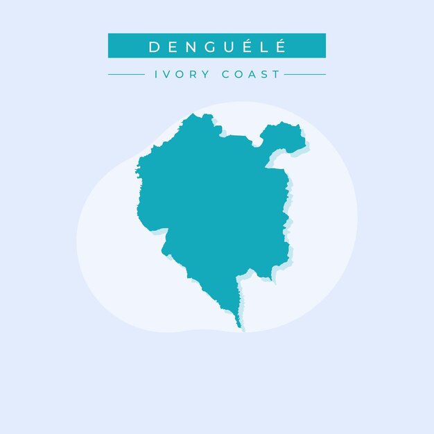 Vector illustration vector of Denguele map Ivory Coast