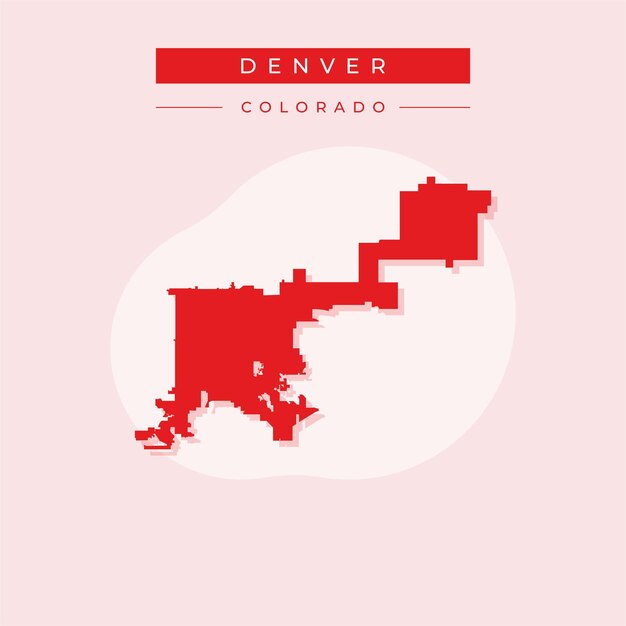 Векторная иллюстрация вектора карты Денвера Колорадо