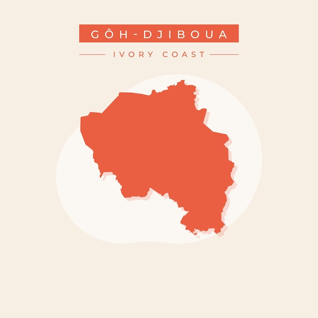 Векторная иллюстрация вектора карты GohDjiboua Кот-д'Ивуар
