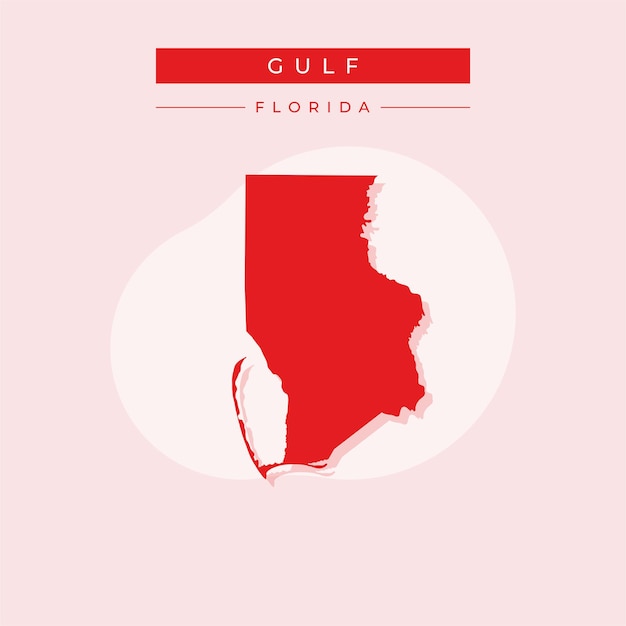 Vector vector illustration vector of gulf map florida