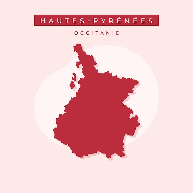 Векторная иллюстрация вектора карты HautesPyrenees Франция