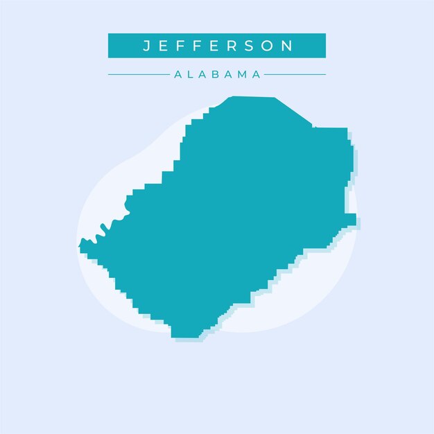 Vector illustration vector of jefferson map alabama