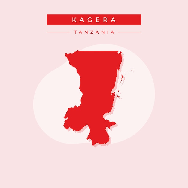 Vettore illustrazione vettore di kagera mappa tanzania