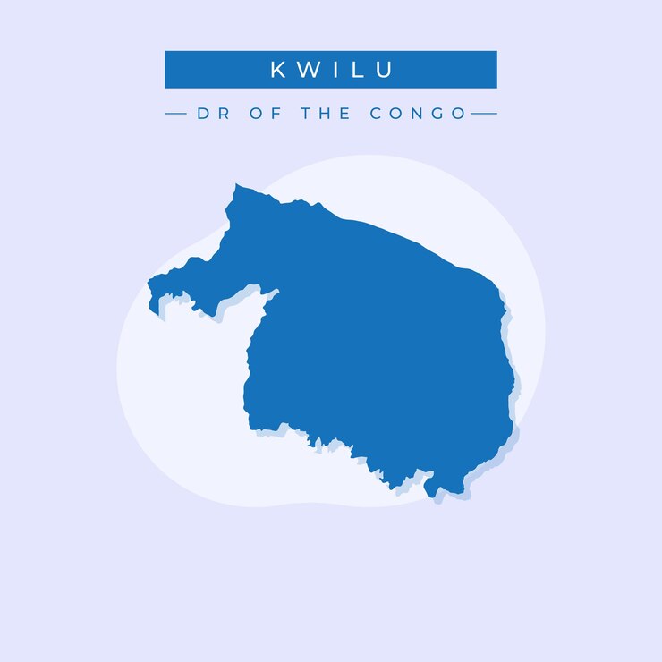 Vector vector illustration vector of kwilu map democratic republic of the congo