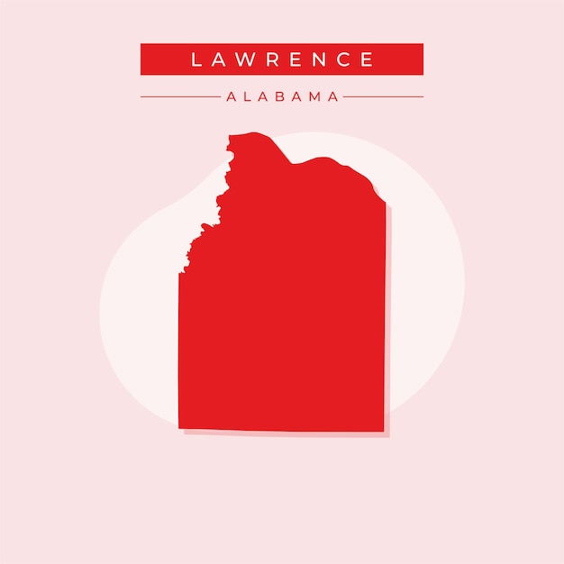 Vettore illustrazione vettore di lawrence mappa alabama