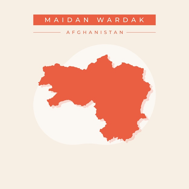 Vettore illustrazione vettoriale vettore della mappa maidan wardak dell'afghanistan