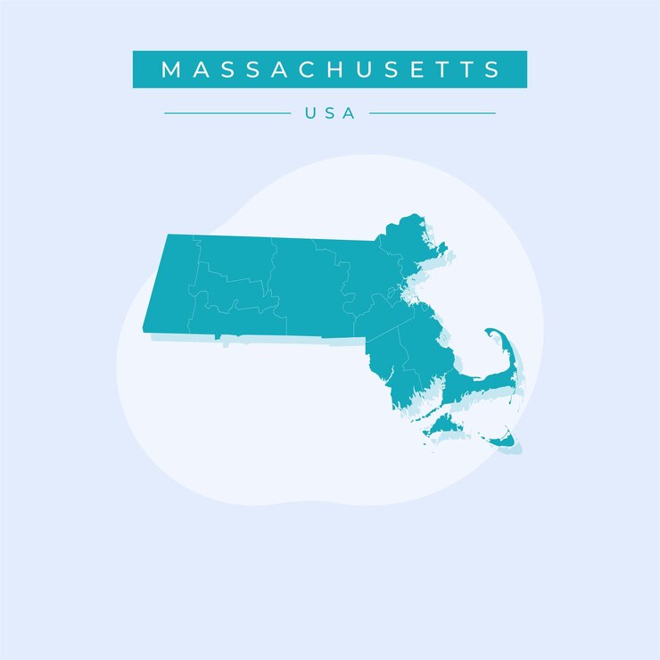 Vector vector illustration vector of massachusetts map massachusetts