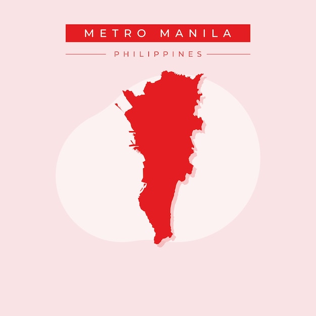 マニラ首都圏地図フィリピンのベクトル イラスト