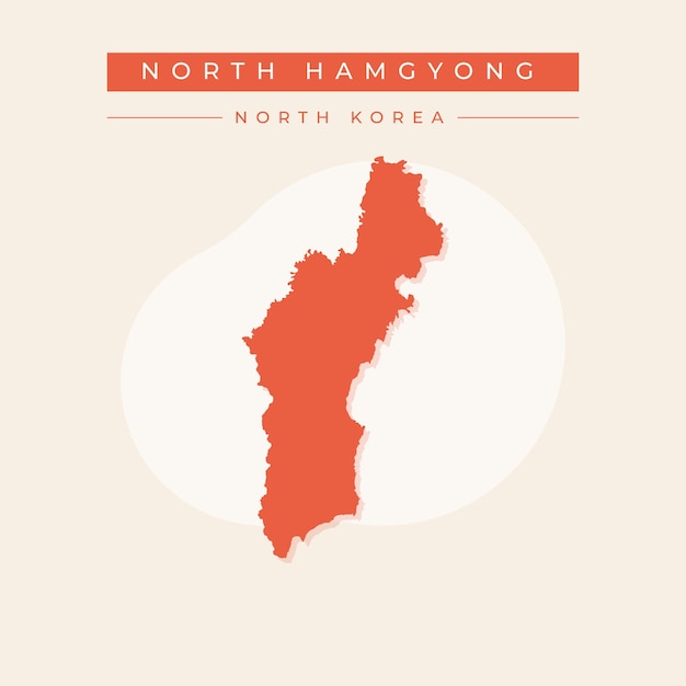 北朝鮮の咸鏡北道地図のベクトルイラスト