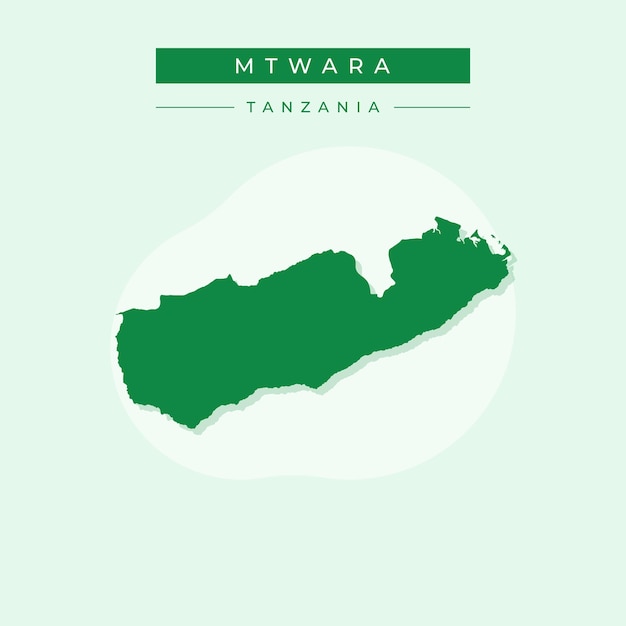 텐자니아의 Mtwara 지도의 터 일러스트레이션 터