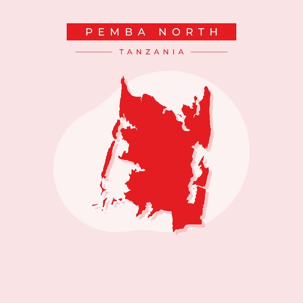 Vector illustration vector of Pemba North map Tanzania