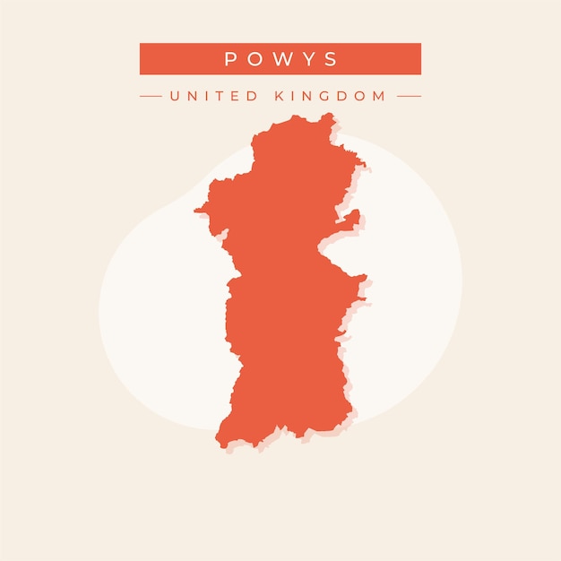 Vector illustration vector of Powys map United Kingdom