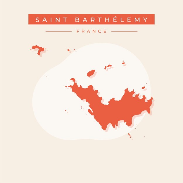 Vector vector illustration vector of saint barthelemy map france