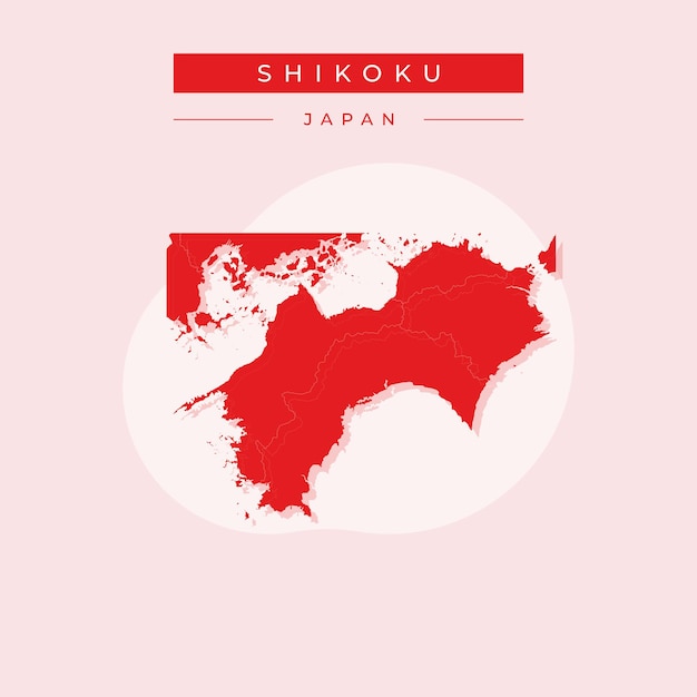 Vector illustration vector of Shikoku map japan