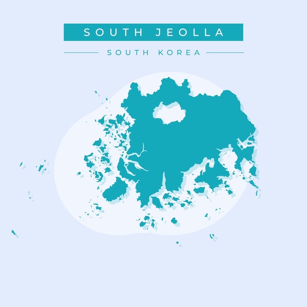 Вектор векторной иллюстрации карты Южной Чоллы Южной Кореи