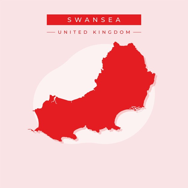 Vector illustration vector of Swansea map United Kingdom