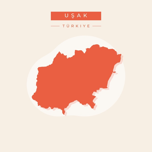 Vector vector illustration vector of usak map turkey