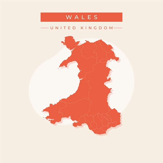 Vector vector illustration vector of wales map united kingdom