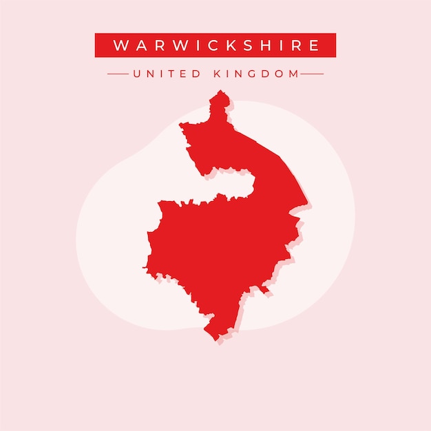 華威克郡地圖的向量插圖 英國