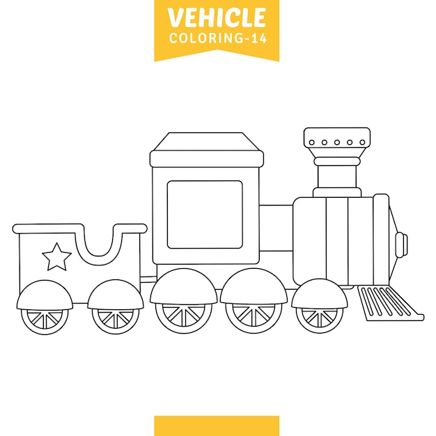 Vector vector illustration of vehicle coloring page