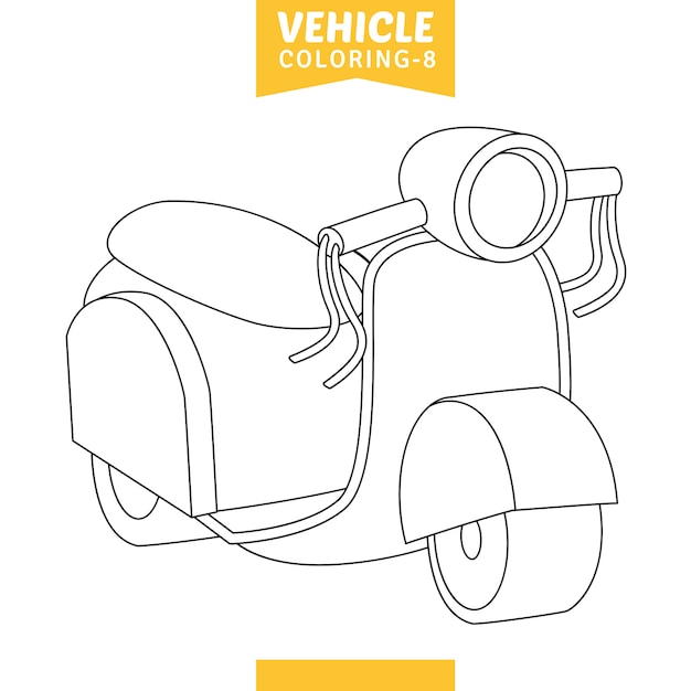 Vector illustration of vehicle coloring page