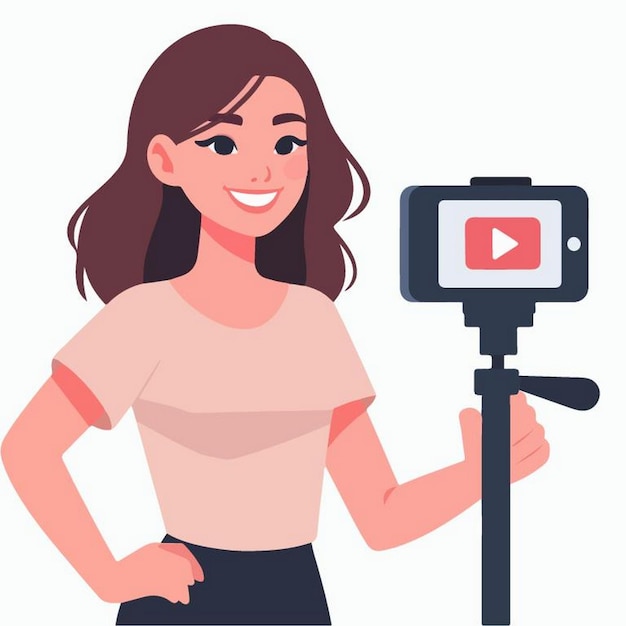 Vector Illustration Of videographer in flat design style