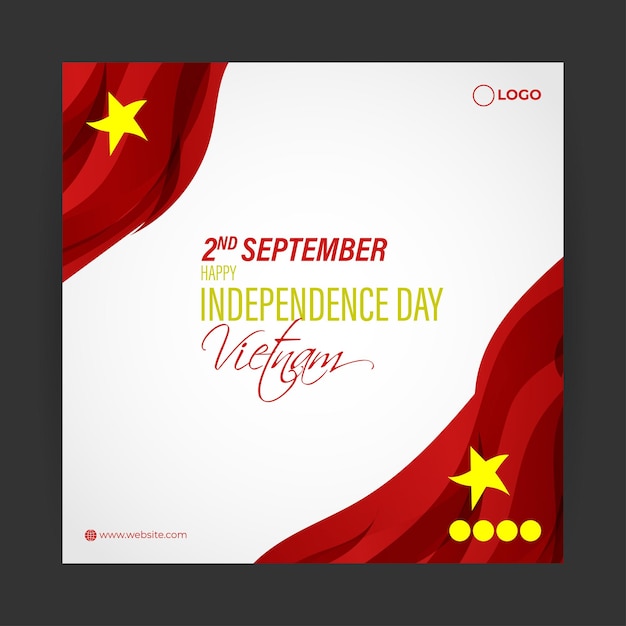 Vector vector illustration of vietnam independence day social media story feed template