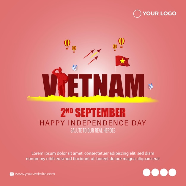 Vector vector illustration for vietnam independence day