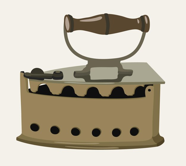 Vector illustration of vintage cast iron isolated on light background